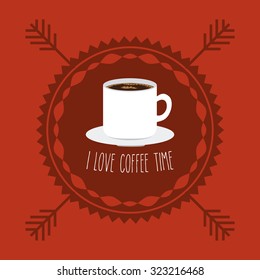 Coffee cup design over seal stamp  image, vector illustration eps 10