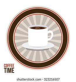 Coffee cup design over seal stamp  image, vector illustration eps 10