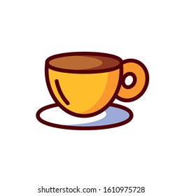 Coffee cup design of time drink breakfast beverage shop morning store aroma and caffeine theme Vector illustration