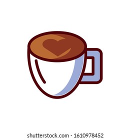 Coffee cup design of time drink breakfast beverage shop morning store aroma and caffeine theme Vector illustration