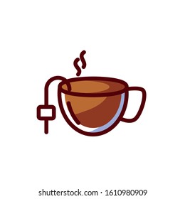 Coffee cup design of time drink breakfast beverage shop morning store aroma and caffeine theme Vector illustration