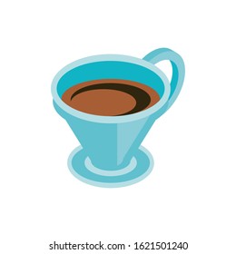 Coffee cup design of time drink breakfast beverage shop morning store aroma and caffeine theme Vector illustration