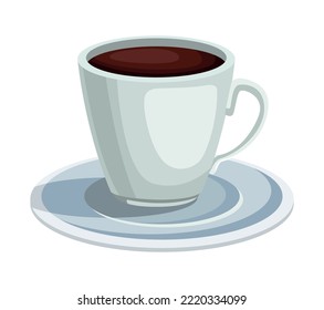 coffee cup in dish icon