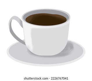 coffee cup in dish icon