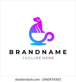 coffee cup and dog logo