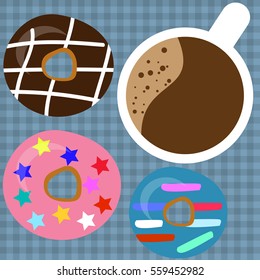 Coffee cup with donats