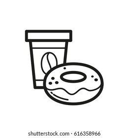 coffee cup and donut icon