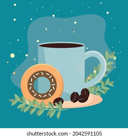 coffee cup and donut icons