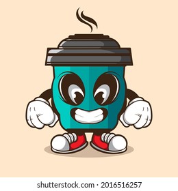 COFFEE CUP DOODLE CHARACTER ILLUSTRATION