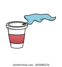 coffee cup doodle icon set