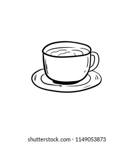 coffee cup doodle icon vector 