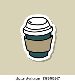 coffee cup doodle icon, vector illustration