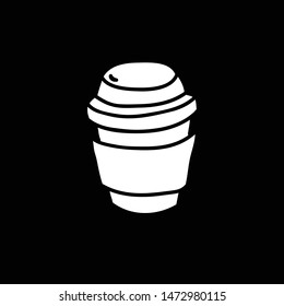 coffee cup doodle icon, vector illustration