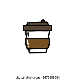 coffee cup doodle icon, vector illustration