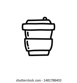 coffee cup doodle icon, vector illustration