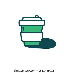coffee cup doodle icon, vector illustration