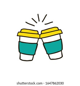Kaffeetasse-Doodsymbol, Vektorillustration