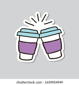 Kaffeetasse-Doodsymbol, Vektorillustration