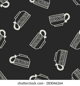 coffee cup doodle seamless pattern background