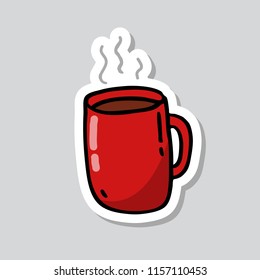 coffee cup doodle sticker icon