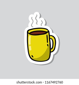 coffee cup doodle sticker icon