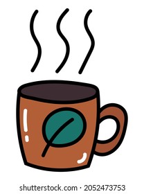Coffee cup Doodle Vector Illustration. Comic, Hand drawn.