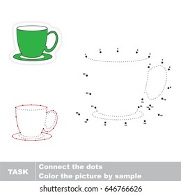 Coffee Cup. Dot to dot educational game for kids.