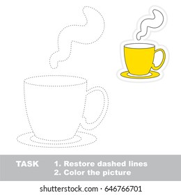 Taza de café. Punto a punto juego educativo para niños.