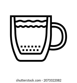 coffee cup double wall glass line icon vector. coffee cup double wall glass sign. isolated contour symbol black illustration