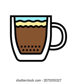 coffee cup double wall glass color icon vector. coffee cup double wall glass sign. isolated symbol illustration