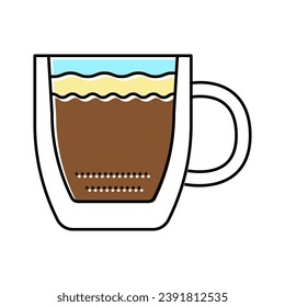 coffee cup double wall glass color icon vector. coffee cup double wall glass sign. isolated symbol illustration