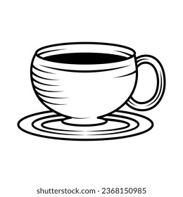 coffee cup draw cute vector isolated