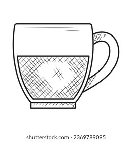 Kaffeebecher, ZeichnungsVektorgrafik einzeln