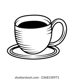 coffee cup draw small design vector isolated