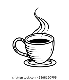 Kaffeebecher auf kleine Weise mit Dampf-Vektorgrafik einzeln