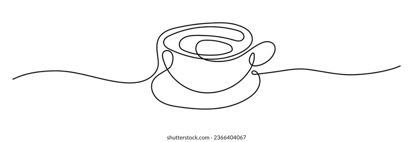 Dibujo de la copa de café por línea continua, diseño de línea delgada ilustración vectorial