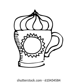 coffee cup drawing icon vector illustration design