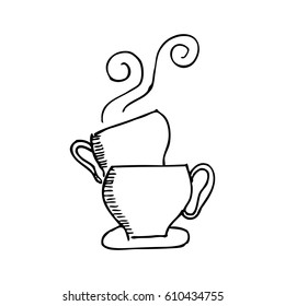 coffee cup drawing icon vector illustration design
