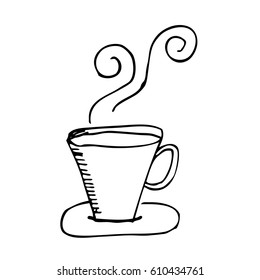 coffee cup drawing icon vector illustration design
