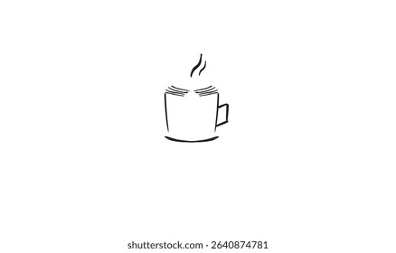 Coffee cup drawing object icon black color sign  symbol food drink cafe mug reading book relaxation hot drink coffee cup breakfast education study student learning caffein reading cup learning cozy 