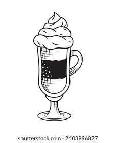coffee cup drawn cold illustration