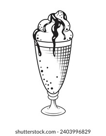 coffee cup drawn and cream illustration