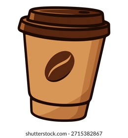 Diseño de Plantilla de Ilustración vectorial de color plano de bebida de taza de café