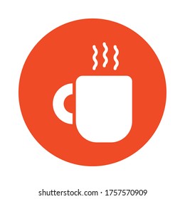 coffee cup drink block style icon vector illustration design