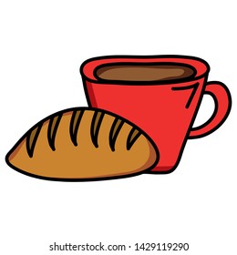 coffee cup drink with bread