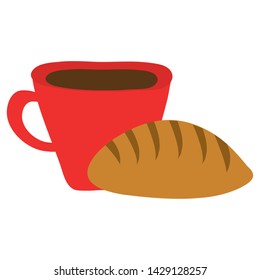 coffee cup drink with bread