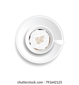coffee cup drink with cream art illustration