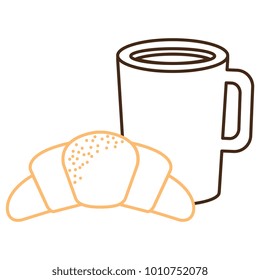 coffee cup drink with croissant