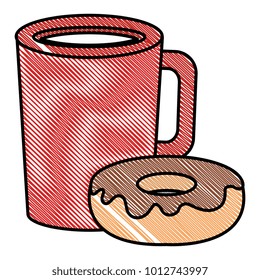 coffee cup drink with donut