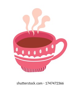 coffee cup drink free form style icon vector illustration design